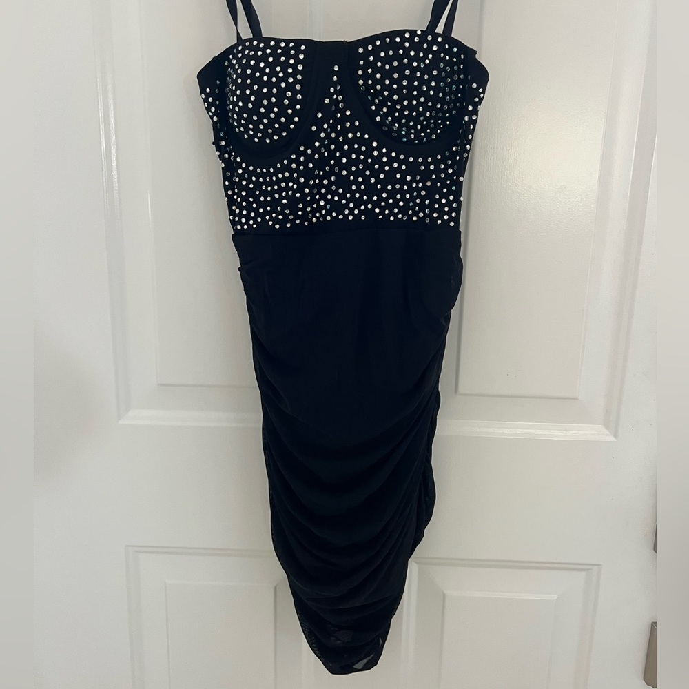Little black rhinestone dress